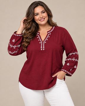Immagine di CASUAL SMART FINE QUALITY BLOUSE WITH EMBROIDERY